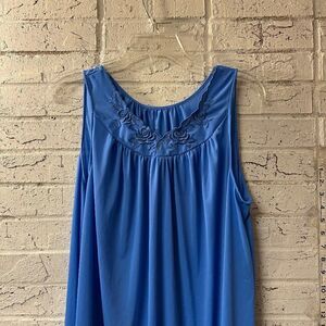 Vintage Dark Blue  Shadowline Nightgown Medium